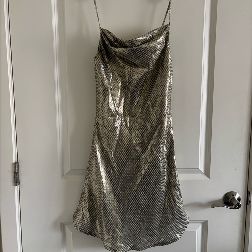 NWT, ALEXACHUNG Silk Slip Dress Size 2 US (XS)